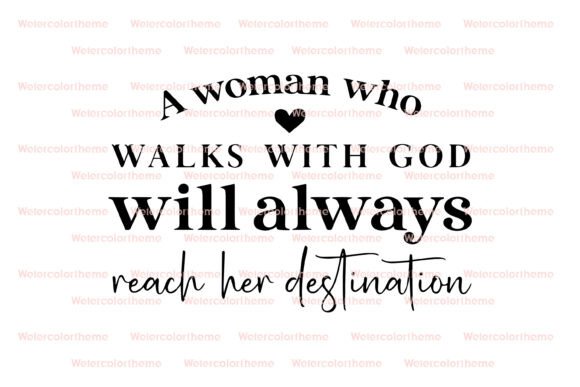 Christian Woman SVG, Walks with God PNG for Graphics and Crafts