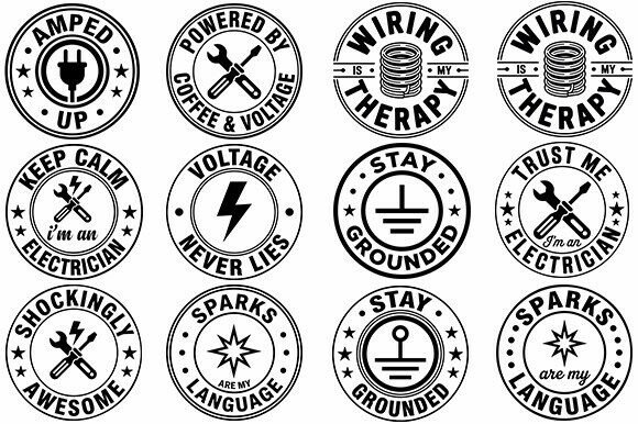 Electrician SVG Bundle, Funny Quote Graphics for Crafts