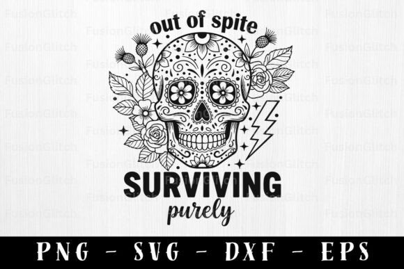 Funny Skull SVG out of Spite Quote PNG for Graphics and Crafts