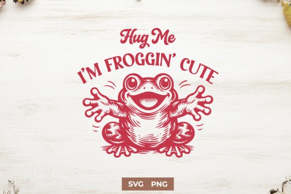 Hug Me I'm Froggin' Cute SVG – Cute Frog Graphics & Crafts