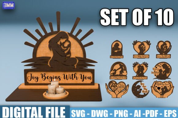 Mother and Baby SVG Bundle for Graphics and Crafts