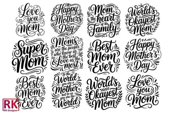 Mother's Day SVG Design Bundle for Graphics & Crafts