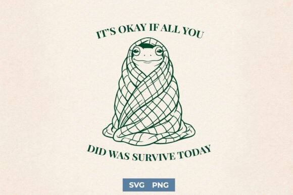 Relatable Mental Health Frog Cozy SVG for Graphics and Crafts