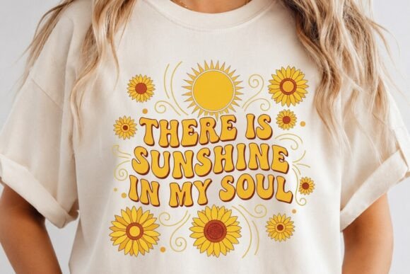Retro Boho Sunflower SVG PNG Art Quote for Graphics and Crafts