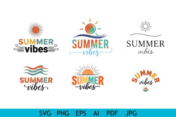 Summer Vibes SVG Typography Set for Crafts and Graphics