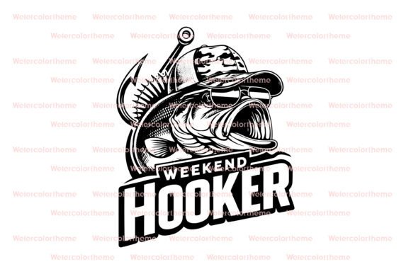 Weekend Hooker Funny Fisherman Design for Graphics and Crafts